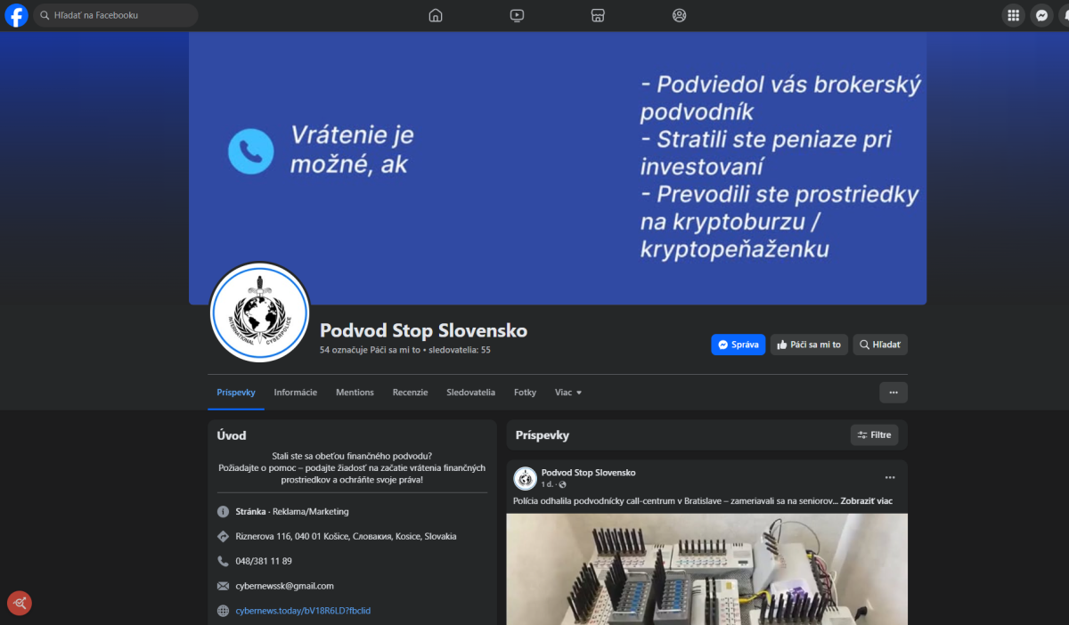 Podvodná stránka