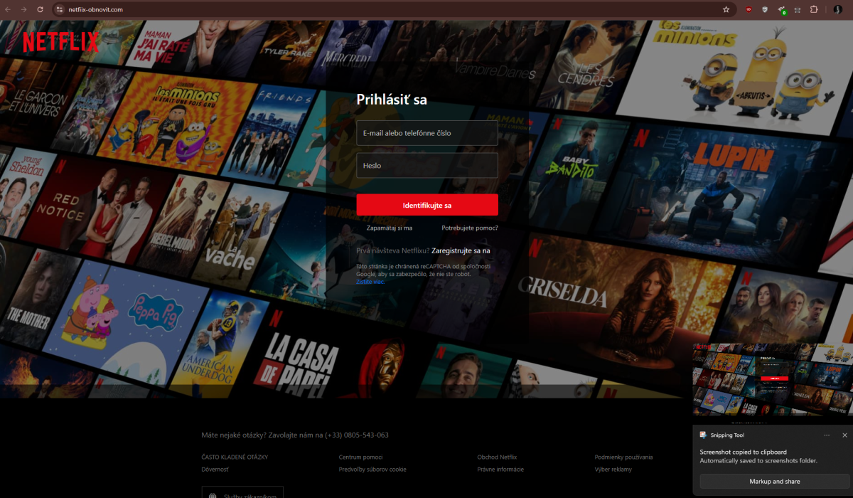 Phishingová kampaň s hlavičkou Netflix