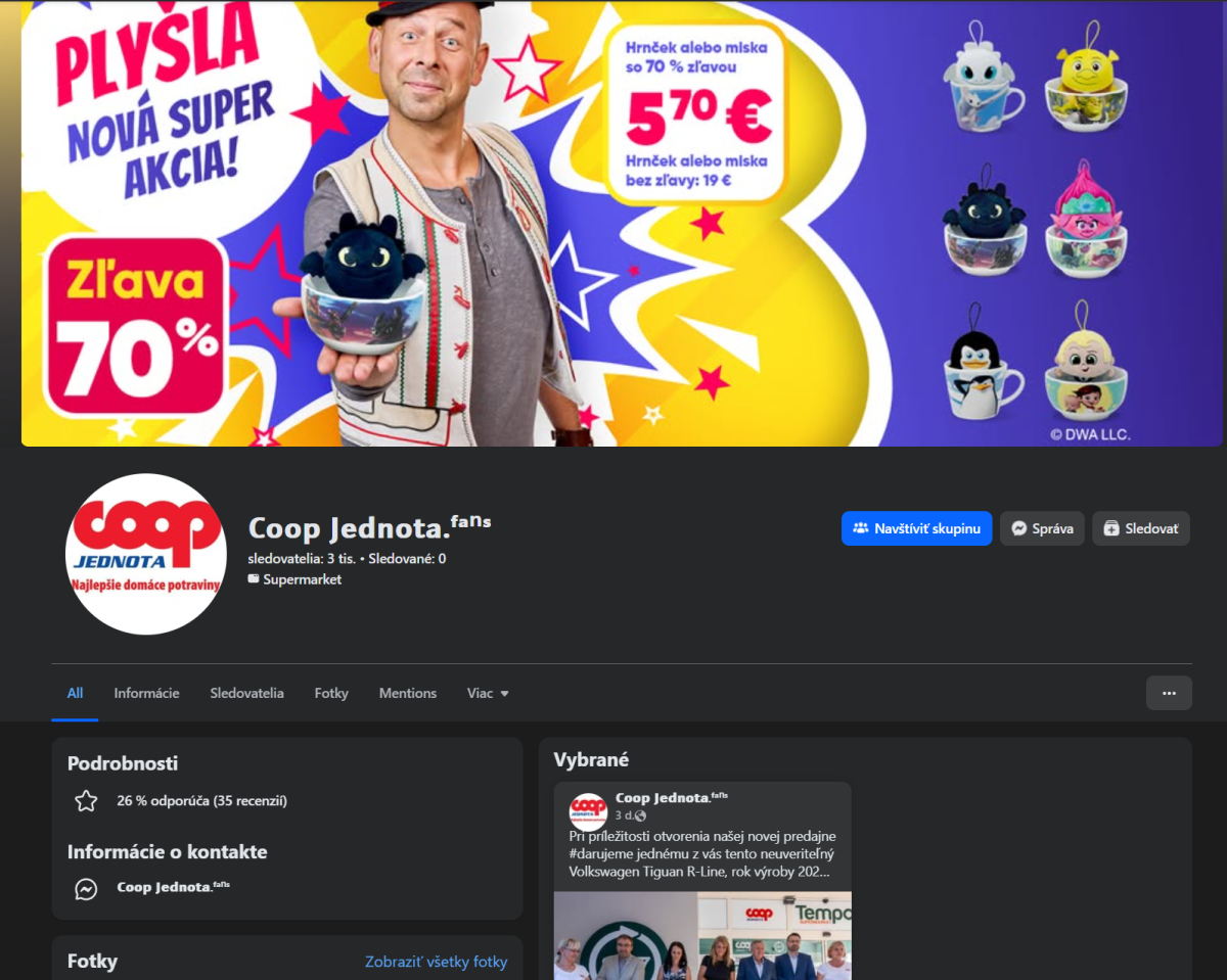 Lidl, Jednota, Kaufland či iné veľké obchody